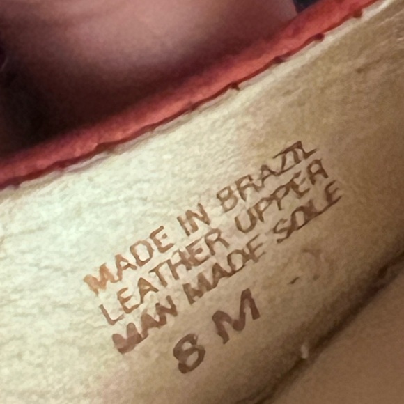 Lilly Pulitzer orange and gold leather Scarlet Peep-Toe Heels size 8m - Picture 9 of 9